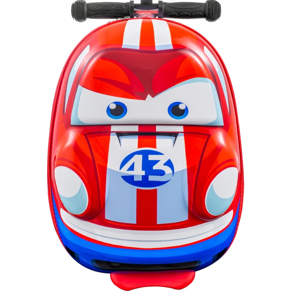 Kiddietotes kids Race car luggage scooter hardside carry on